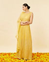Sunshine Yellow Foiled Gold Print Anarkali Suit image number 2